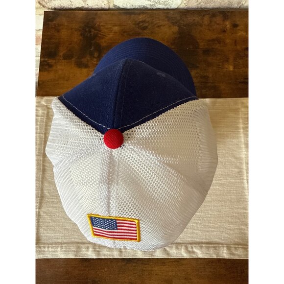 Napa Logo Blue & White Mesh Snapback Cap Amercian Flag - Picture 7 of 15